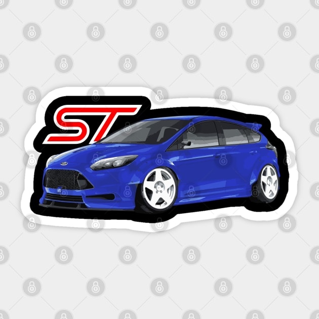 Focus ST Mk3 Performance Blue Hot hatch Sticker by cowtown_cowboy